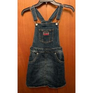 Levi's Girls Size Medium Denim Jean Jumper Dress Ages 8-12 Vintage Overalls EUC